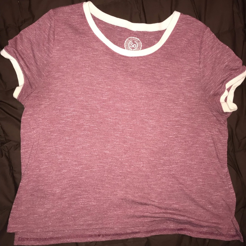 Burgundy boxy style T-shirt